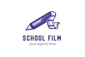 modelo de logotipo moderno de filme escolar vetor