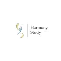 harmonia estudo logotipo educação moderna vetor