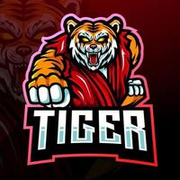 mascote tigre. design de logotipo esportivo. vetor