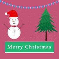 boneco de neve de design gráfico e com texto feliz natal para cartão de papel para feliz natal feliz ano novo ilustração em vetor