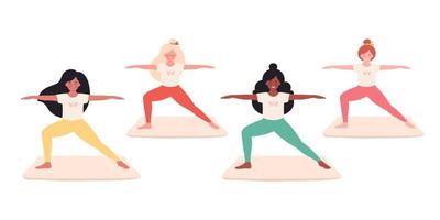 mulheres fazendo ioga. estilo de vida saudável, autocuidado, ioga, meditação. estúdio de ioga, aula de ioga.