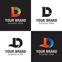 letra inicial d, ld ou dl monograma colorido design para logotipo de identidade corporativa vetor