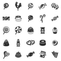 conjunto de ícones de doces doces, estilo simples vetor