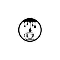 design de ilustração de café de logotipo monoline, minimalista e simples. copo de ícone vetorial com bebida vetor