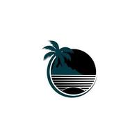 logotipo de praia tropical único moderno simples. logotipo de férias de verão na praia, isolado no fundo branco. vetor