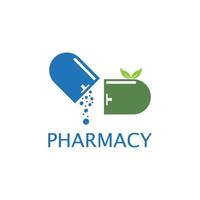 ícone de farmácia, símbolo de farmácia de ervas, modelo de design de ilustração vetorial de pilão e almofariz vetor