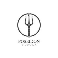 vetor de design tridente e modelo de ilustração de ícone poseidon