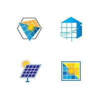 modelo de design de ilustração de ícone de vetor de energia solar