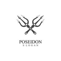 vetor de design tridente e modelo de ilustração de ícone poseidon