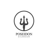 vetor de design tridente e modelo de ilustração de ícone poseidon