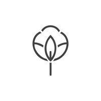 vetor de flor de algodão de beleza, ícone simples modelo de flor de algodão símbolo natureza