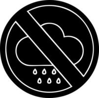 símbolo plano sem sinal de chuva permitida vetor