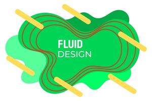 design fluido de cor verde com três linhas profundas e barras em negrito vetor