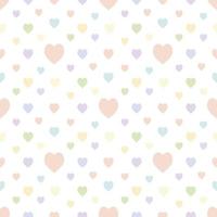 padrão perfeito em corações multicoloridos pastel sobre fundo branco para tecido, têxtil, roupas, toalha de mesa e outras coisas. imagem vetorial. vetor