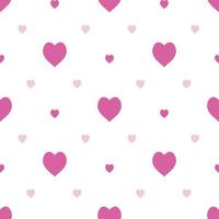 padrão sem costura em corações rosa claros e escuros elegantes em fundo branco para tecido, têxtil, roupas, toalha de mesa e outras coisas. imagem vetorial. vetor