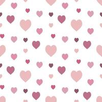 padrão sem costura em corações rosa aconchegantes elegantes em fundo branco para tecido, têxtil, roupas, toalha de mesa e outras coisas. imagem vetorial. vetor