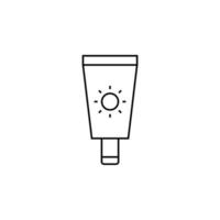 protetor solar, protetor solar, loção, modelo de logotipo de ilustração vetorial de ícone de linha fina de verão. adequado para muitos propósitos. vetor