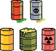 pixel art de barril de petróleo. vetor