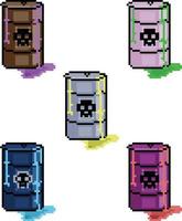 pixel art de barril de petróleo. vetor