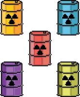 pixel art de barril de petróleo. vetor