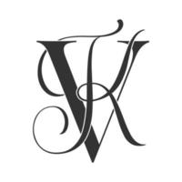 vk, kv, logotipo do monograma. ícone de assinatura caligráfica. monograma do logotipo do casamento. símbolo de monograma moderno. logotipo de casais para casamento vetor