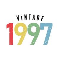 vintage 1997, nascido em 1997 design de tipografia de aniversário vetor