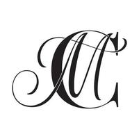 cm, mc, logotipo do monograma. ícone de assinatura caligráfica. monograma do logotipo do casamento. símbolo de monograma moderno. logotipo de casais para casamento vetor