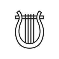 harpa de ícone cinza escuro de vetor isolado sobre fundo branco. pictograma de arte de linha para jogo, design e ilustrações