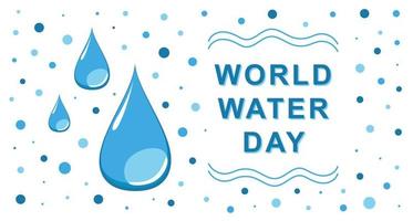 bandeira de vetor do dia mundial da água. gotas e pontos azuis