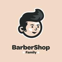 logotipo da barbearia da família vetor