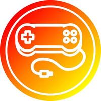 controlador de jogo de console circular no espectro de gradiente quente vetor