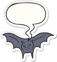 adesivo de balão e morcego vampiro de desenho animado vetor