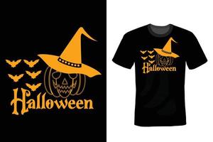 design de camiseta de halloween, vintage, tipografia vetor