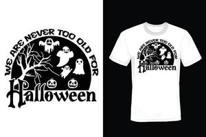 design de camiseta de halloween, vintage, tipografia vetor