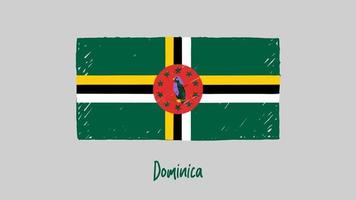 marcador de bandeira da dominica ou vetor de ilustração de esboço a lápis
