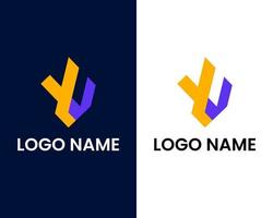modelo de design de logotipo letra y e u vetor