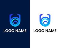 modelo de design de logotipo moderno letra u e o