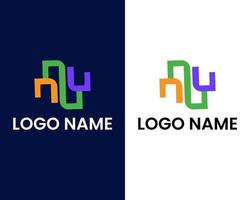 letra n e s com modelo de design de logotipo u vetor