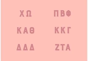 Conjunto de letras gregas do Sorority Popular