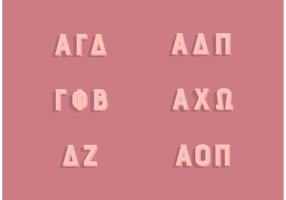 Conjunto de letras gregas do Sorority Popular vetor