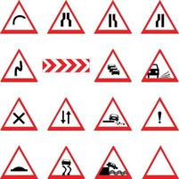 design de sinais de trânsito e avisos vetor de ilustração de ícone colorido vermelho e branco