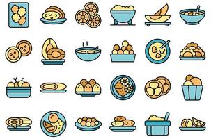 conjunto de ícones da culinária brasileira plano de vetor