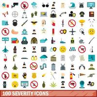 conjunto de 100 ícones de gravidade, estilo simples vetor