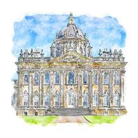 Castle Howard esboço em aquarela ilustração desenhada à mão vetor