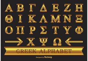 Alfabeto grego de ouro vetor