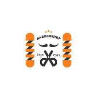 modelo de logotipo de barbearia. ilustração vetorial. vetor