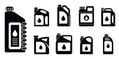 conjunto de ícones de motor de óleo de motor, estilo simples vetor