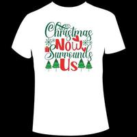 design de camiseta de natal vetor