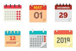 conjunto de ícones de calendário, estilo simples