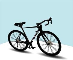 uma bicicleta preta brilhante usada para fins esportivos vetor
